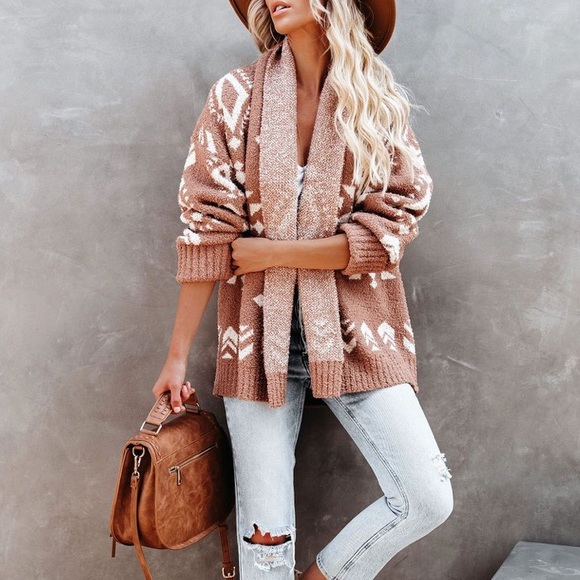 boho aztec cardigan